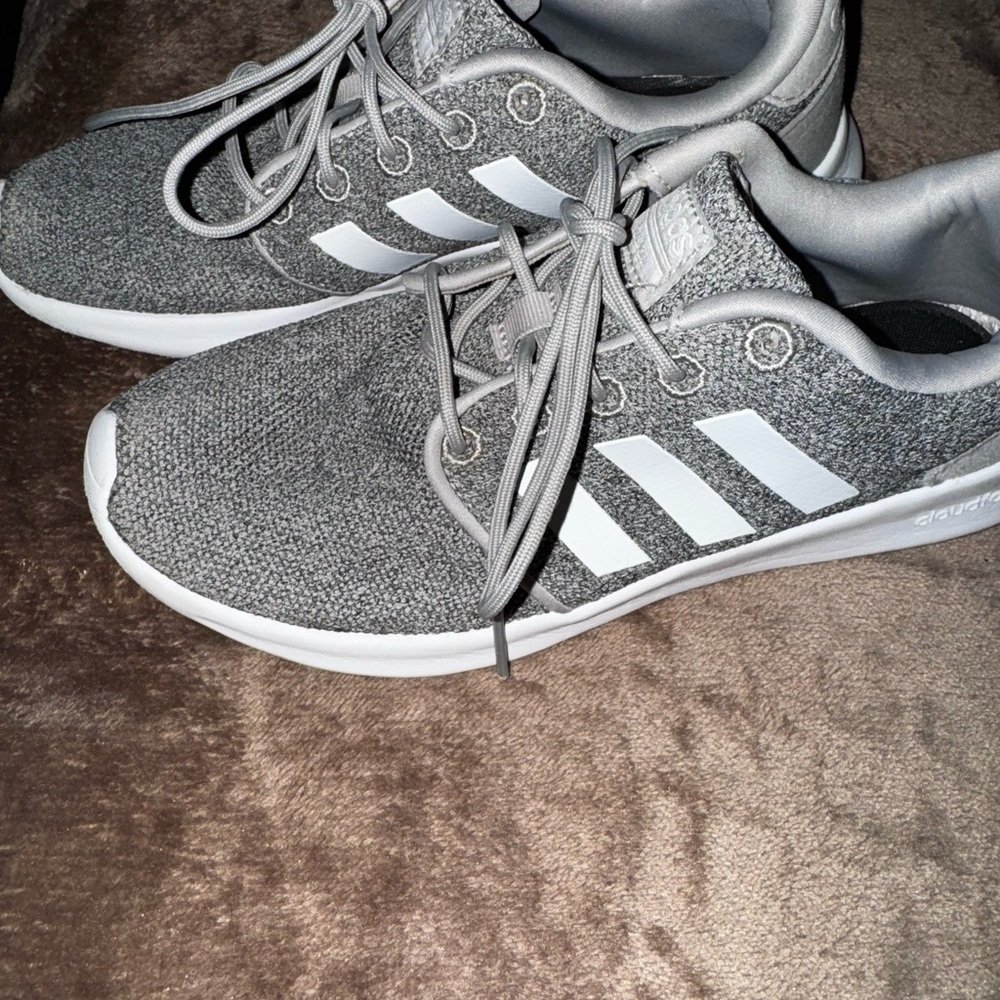 Adidas Gray and White Sneakers